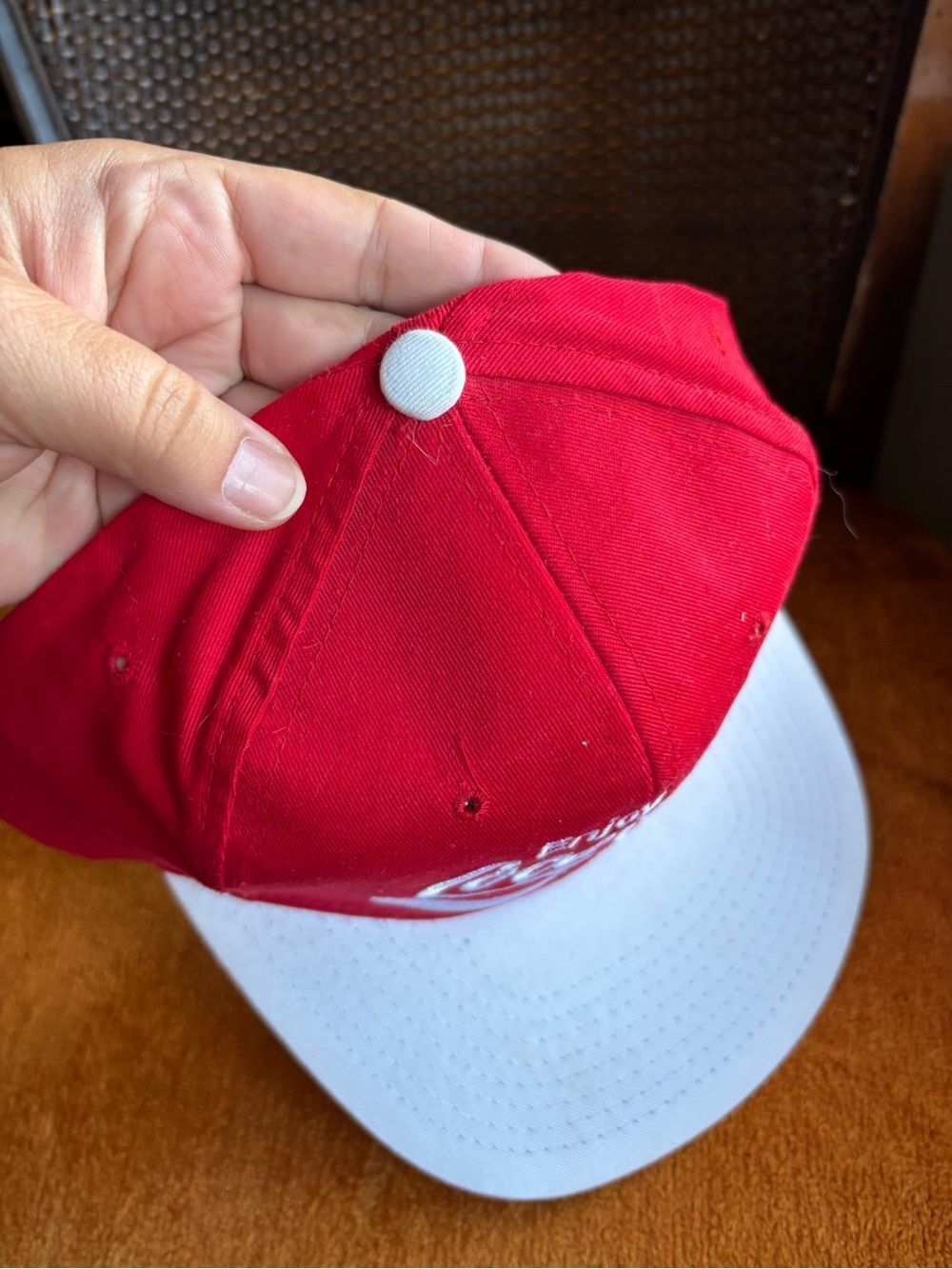 Vintage Coca-Cola Snapback Hat Red White Embroidered Logo Cap Retro USA Soda - Picture 6 of 8